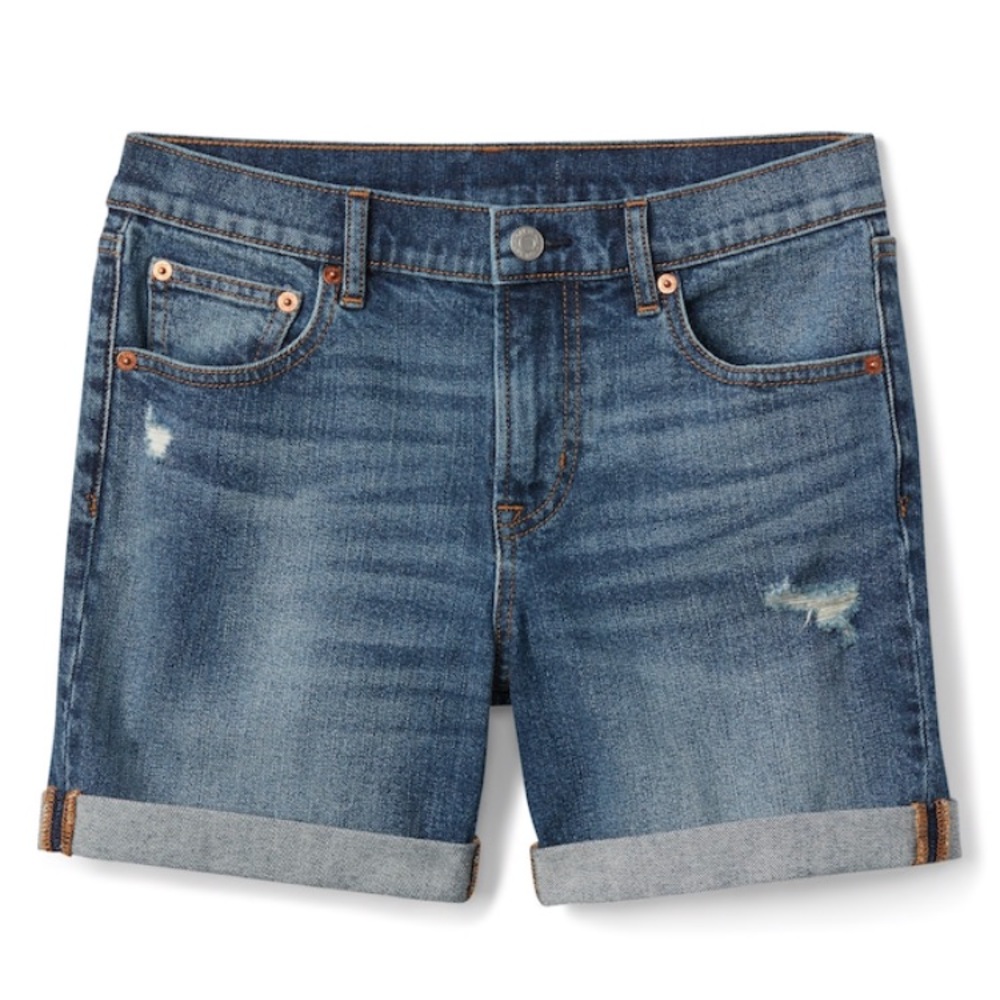Gap Sexy Boyfriend Distressed Denim Shorts